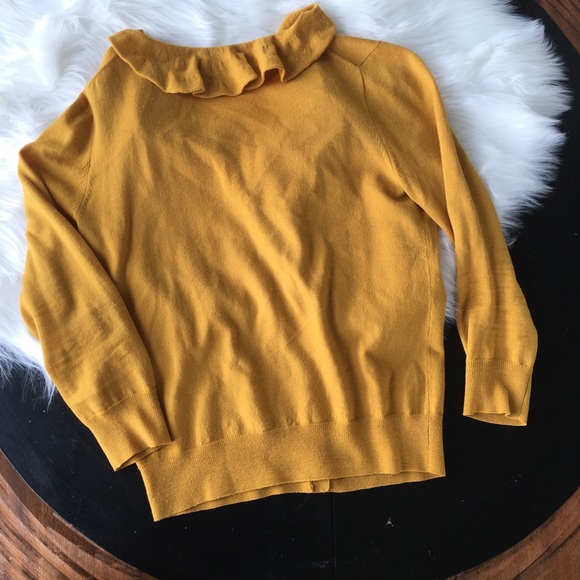 J Crew Ruffled Collar Cardigan 100% Merino Wool - Picture 5 of 5